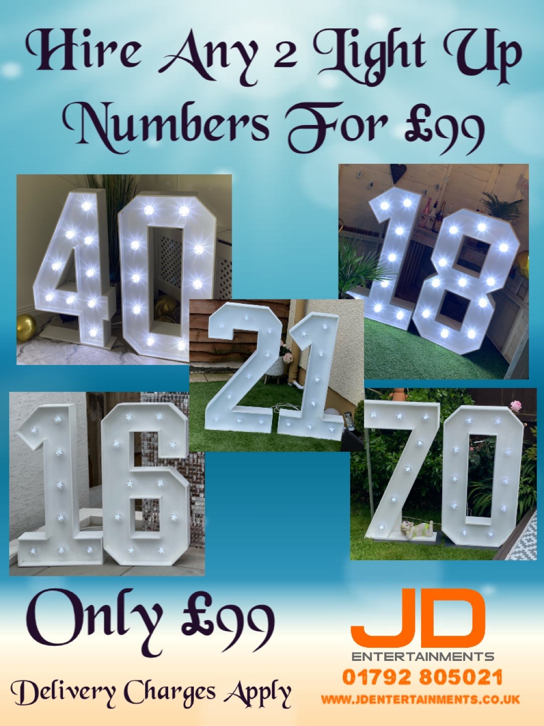 Light-up Letters & Numbers – JD Entertainments – Photo Booth For Hire ...